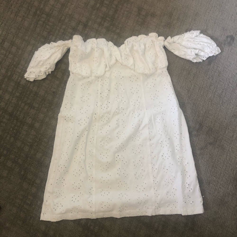 Off the shoulder white dress